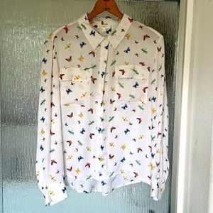 Blouse with butterflies and dragonfly’s